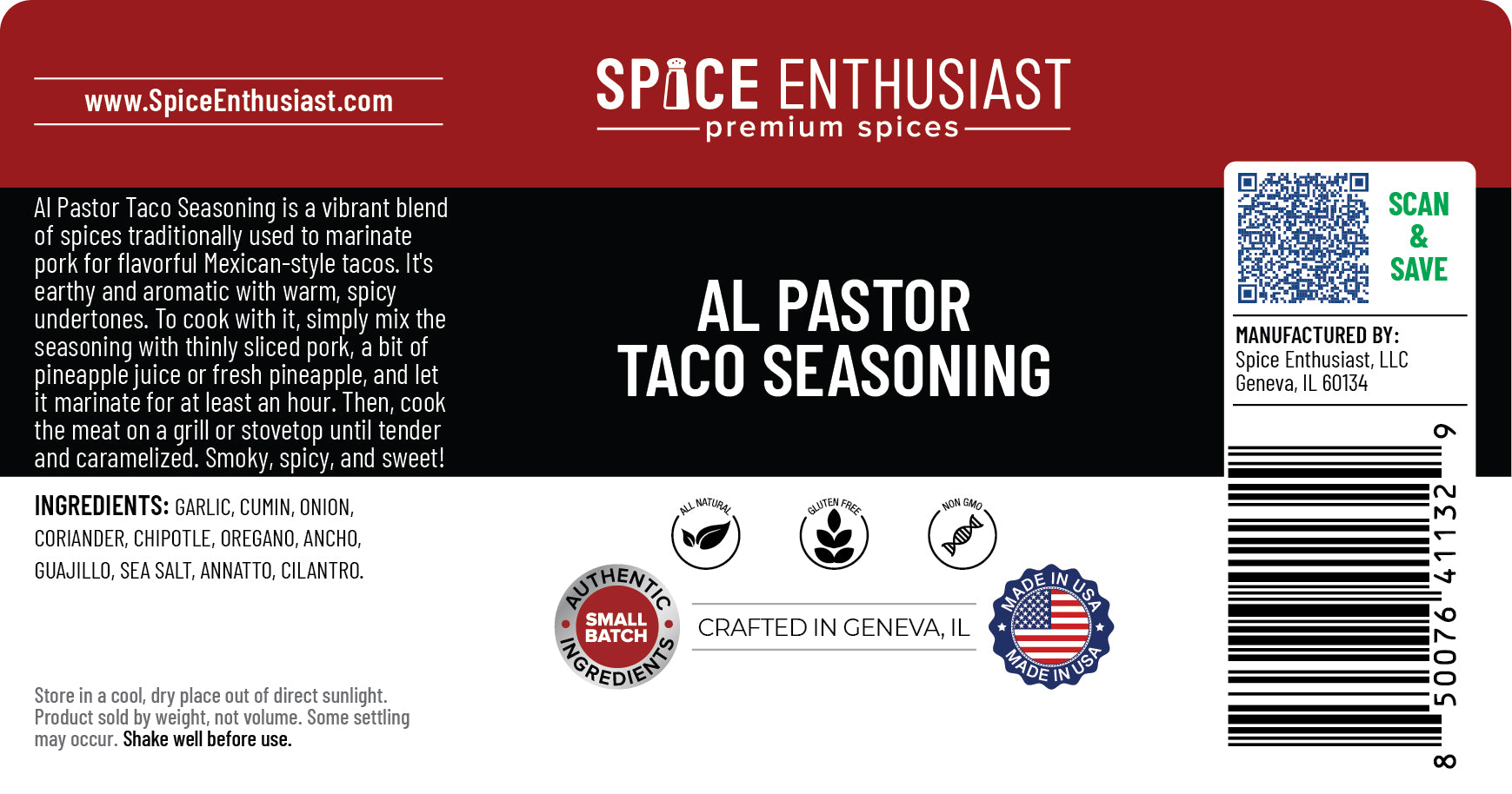 Spice Enthusiast Al Pastor Taco Seasoning