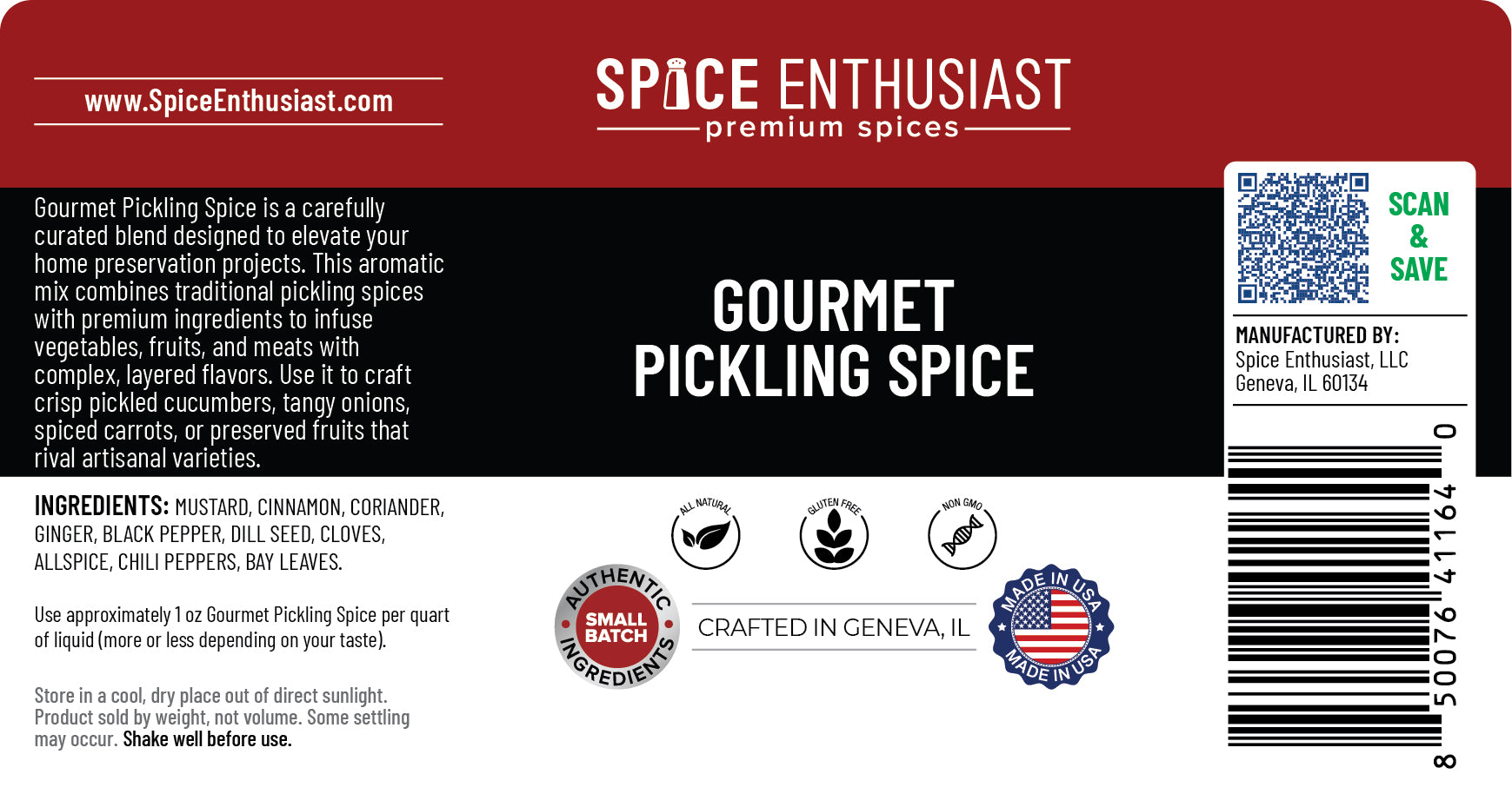 Spice Enthusiast Gourmet Pickling Spice