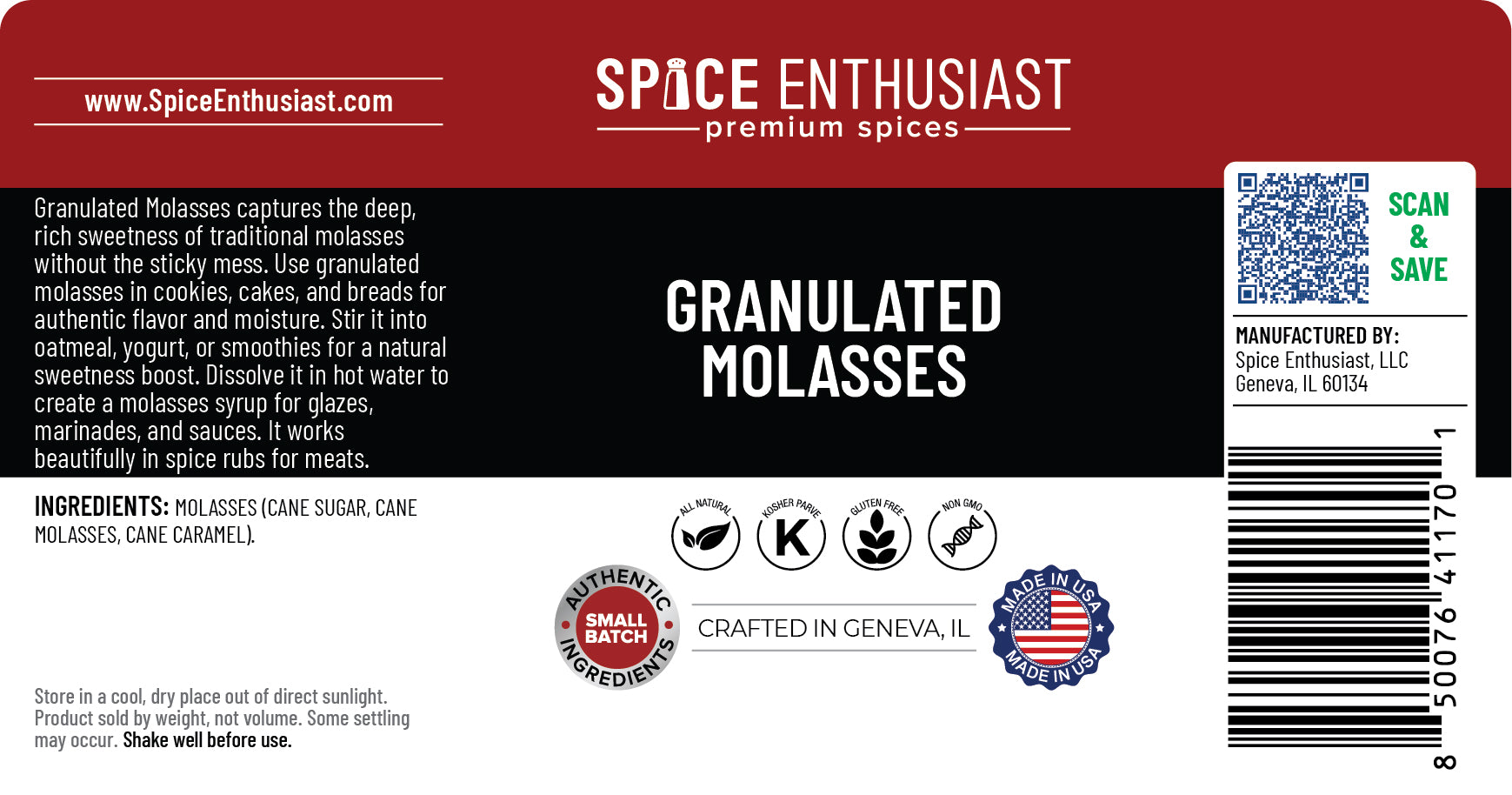 Spice Enthusiast Granulated Molasses