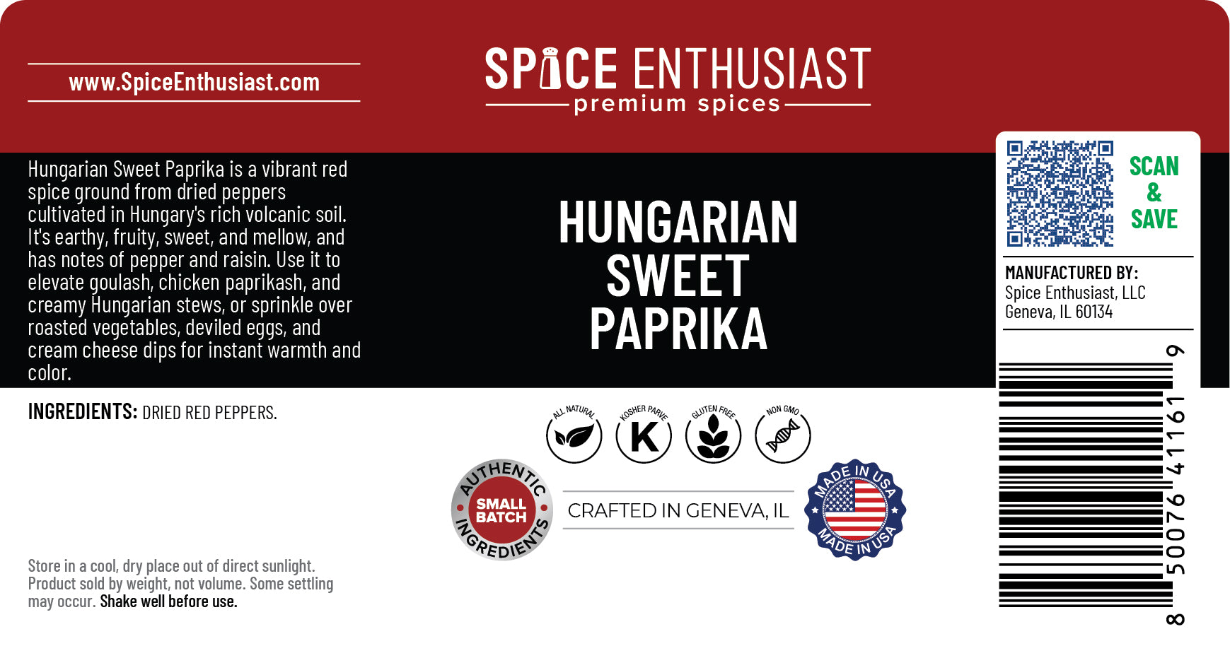 Spice Enthusiast Hungarian Sweet Paprika