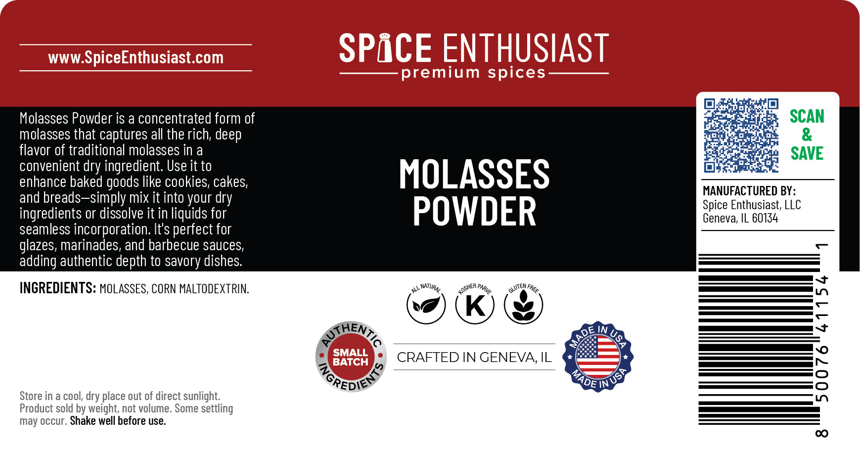 Spice Enthusiast Molasses Powder