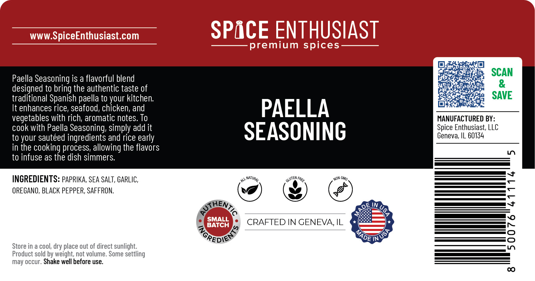 Spice Enthusiast Paella Seasoning