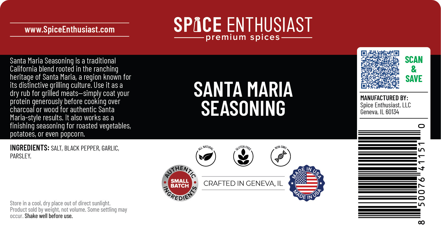 Spice Enthusiast Santa Maria Seasoning